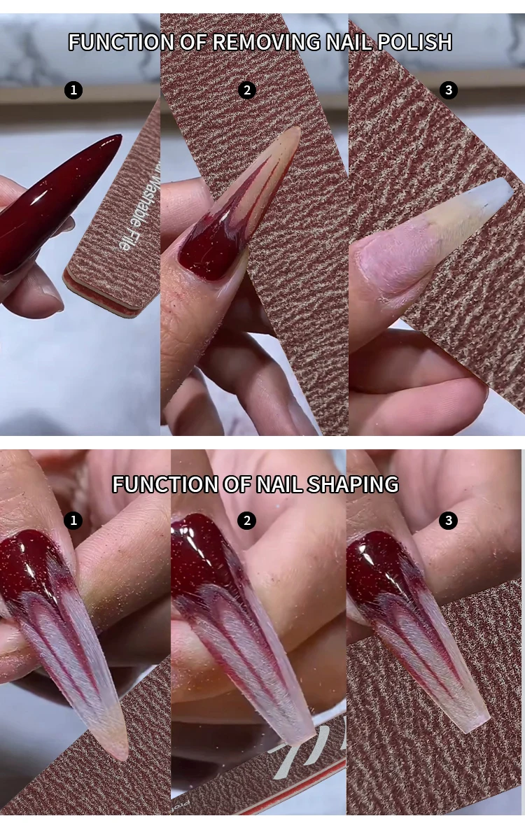 180240 Half Moon Shaped Washable Nail Art Scrub Strip File & Sanding Tool for Nail Trimming Care & Styling