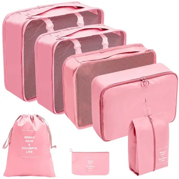 Wholesale High Quality 7pcs Set Travel Organizer Set  Suitcase Organizer Customized Packing Cubes