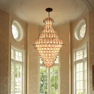 ECOJAS Luxury Glass Chandelier for Hotel Lobby Super Market Wedding Hotel New Design Large Pendent Light