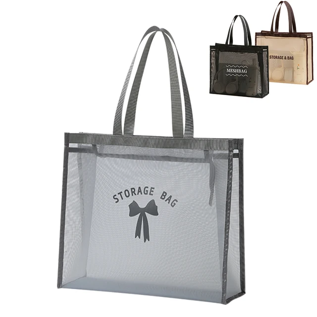 Nylon Wire Net Beach Bag Custom Wholesale Large Black Mesh Bags Mesh Eco-friendly Reusable Shopping Tote Bag for Women