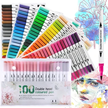 100 colors blendable watercolor brush marker-Wenzhou Junbo Stationery  Co.LTD.