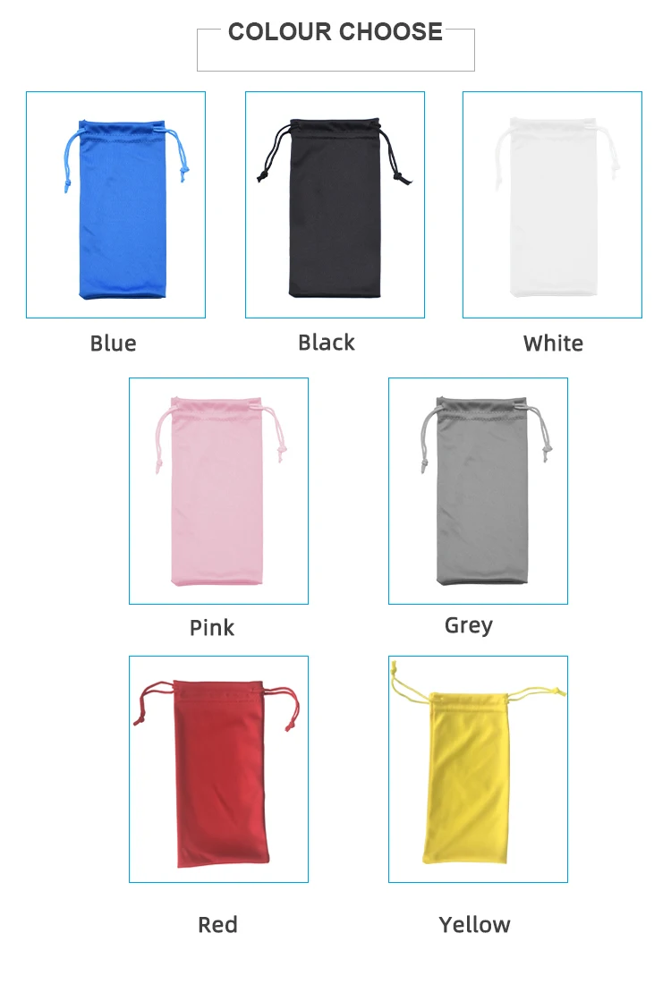Wholesale Custom Microfiber Eyeglass Sunglasses Bag Pouch Soft Drawstring With More Colors Ready Goods supplier