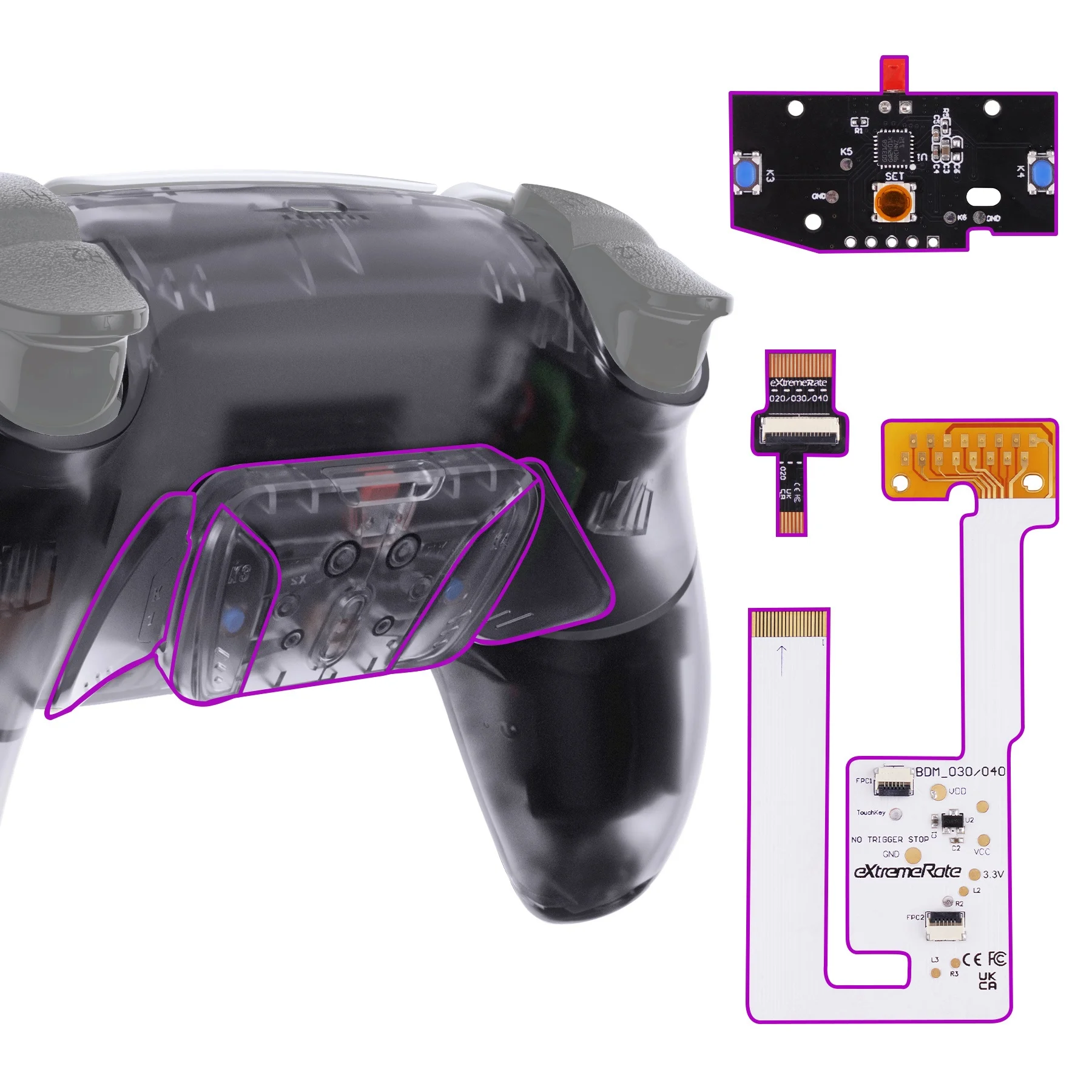EXtremeRate透明プラスチック再マッピング可能RISE4V3再マップ