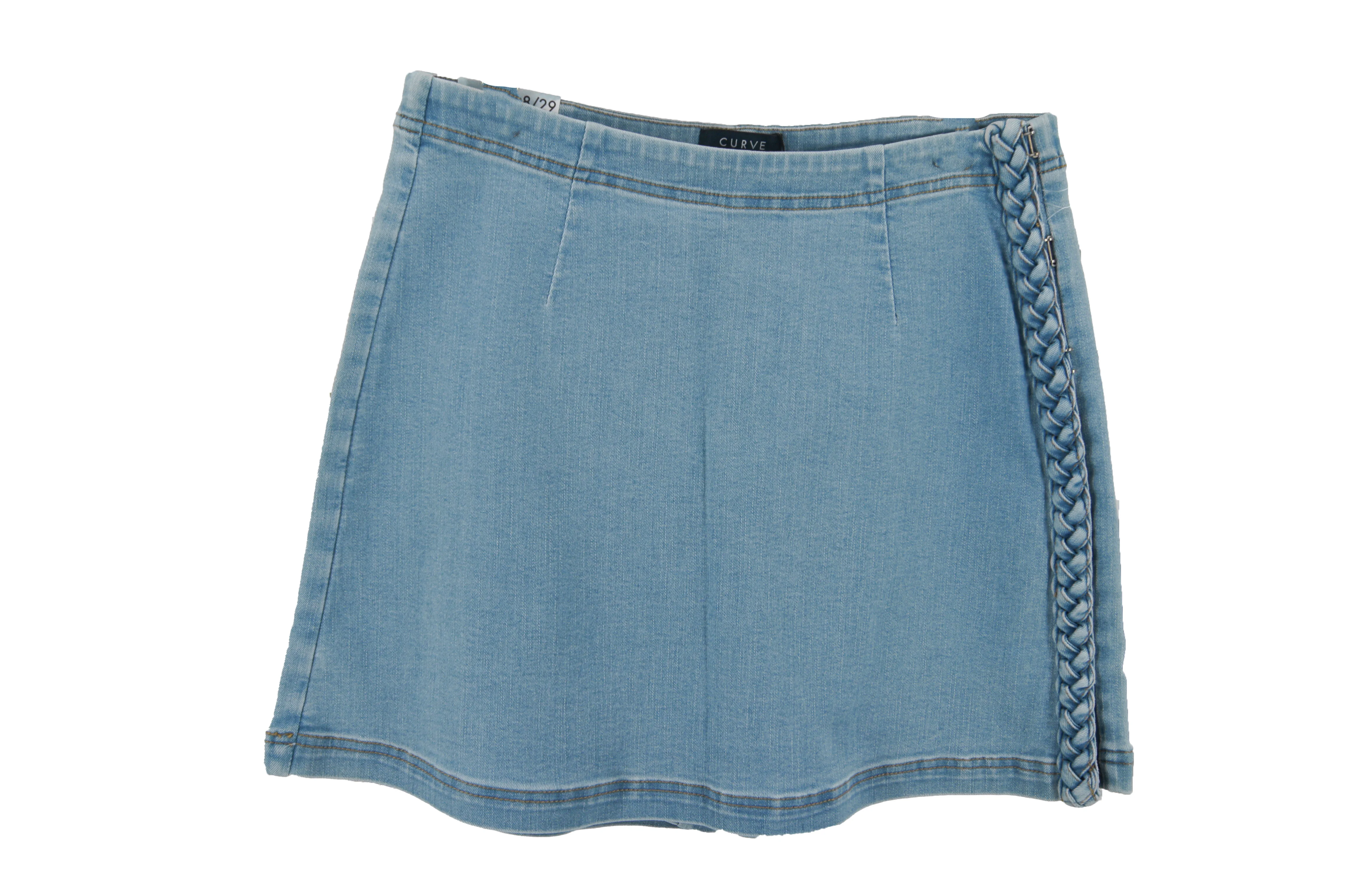 High-waisted, Form-fitting Stretch Denim Shorts