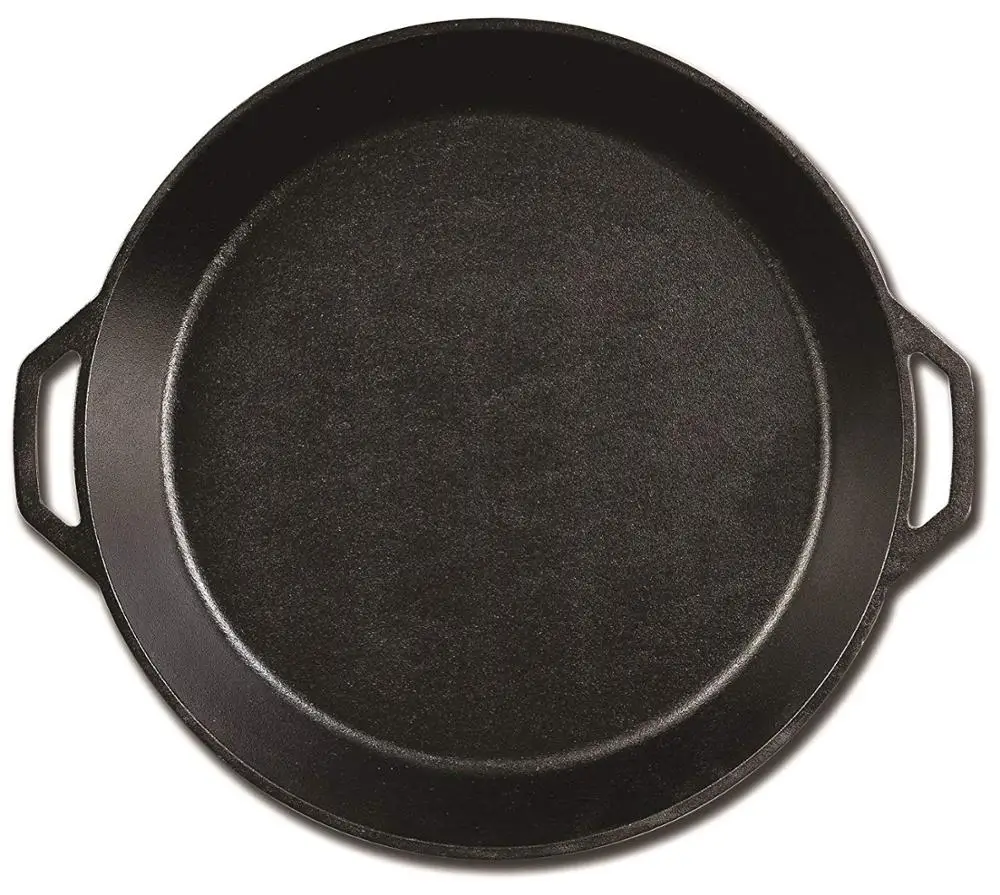 19" Big Size Pre Seasoned Cast Iron Paella Pan Skillet Frying Pan Large