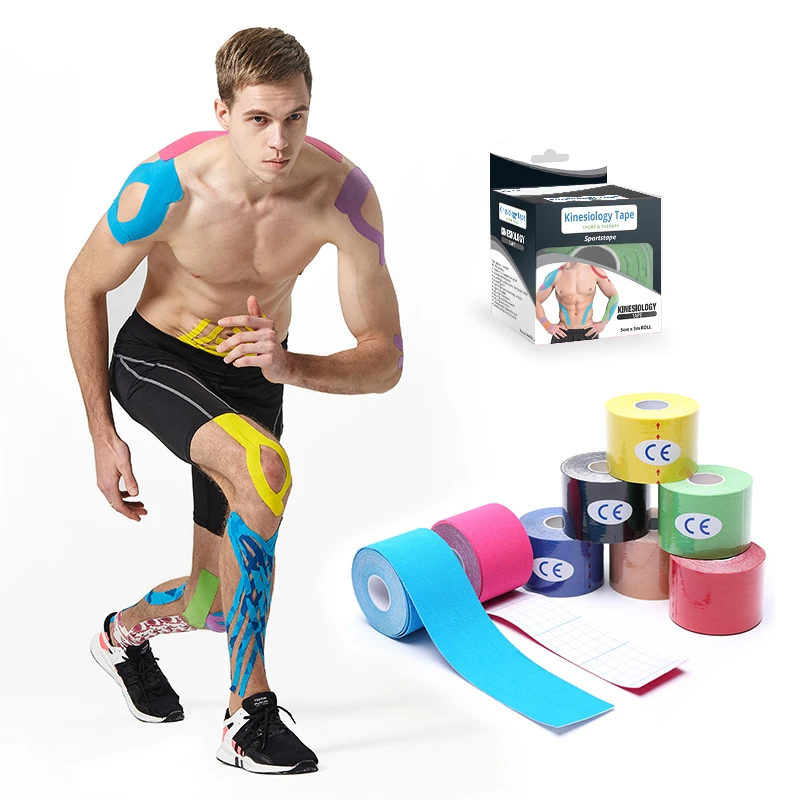 Free Sample 5cm X 5m Waterproof Custom Sports Muscle Medical Printed Kinesiology Tape