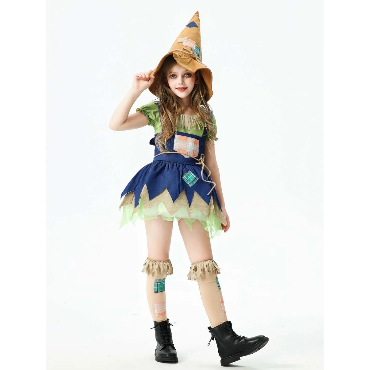 Halloween Fancy Wizard of Oz Women Sassy Scarecrow Costume for Adult  DONG-004