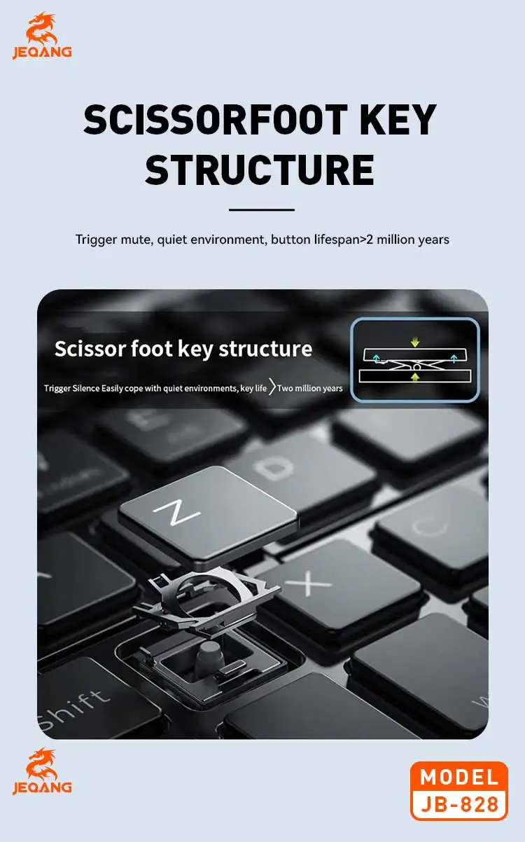 Jeqang JB-828 BT Ultra-Thin Folding Keyboard 2-Fold Design for Table and Laptop Use New Product