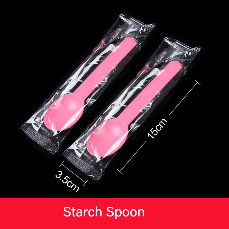 Disposable ice cream spoon ,long handle yogurt spoon ,thickened corn starch spoon factory