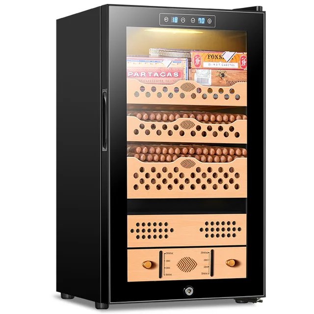 Constant Temperature and Humidity Cigar Cabinet approx. 400 Cigars, 3 Cedar Wood Shelf Humidor, Compressor Humidor