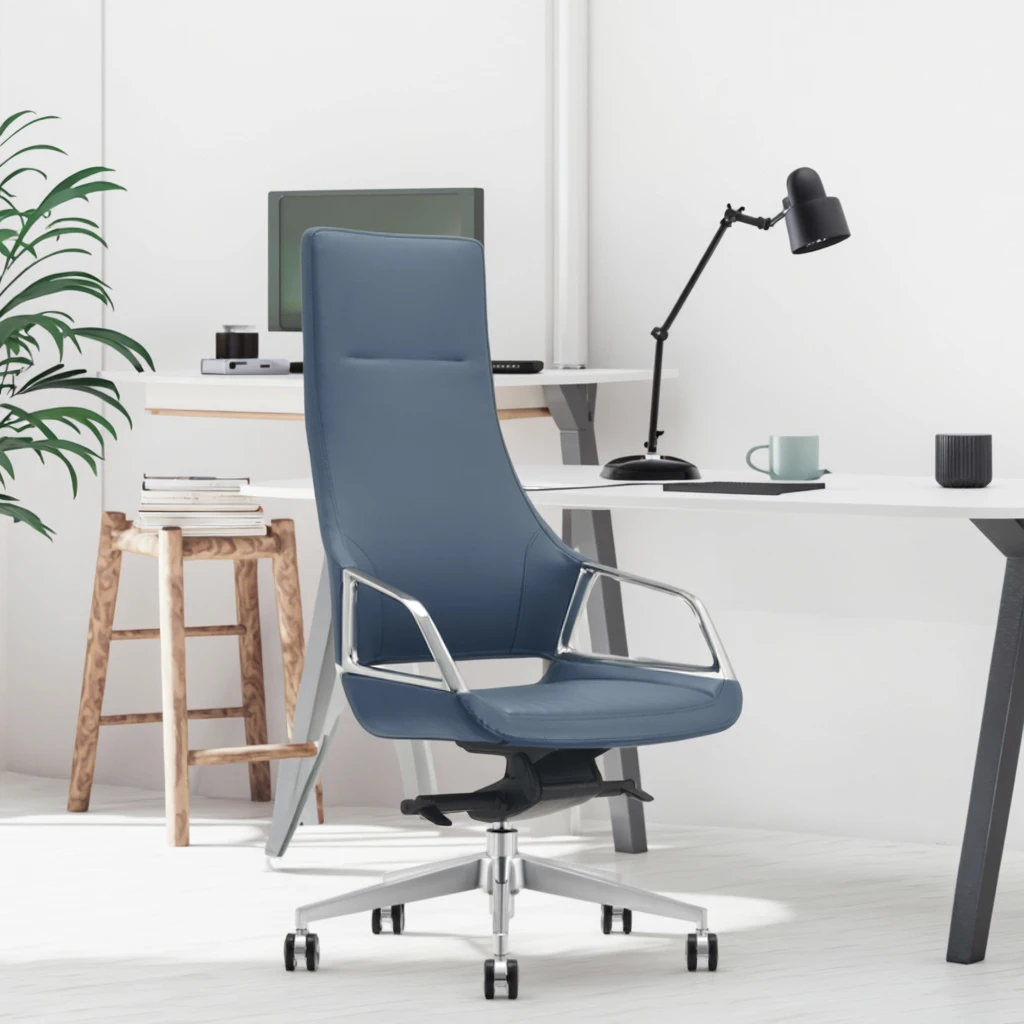 Self-Balancing Modern Leather Executive Office Chair with Automatic Tilt Adjustable Height Steel Base Professional Ergonomics 3