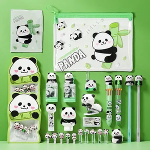 16-Piece School Stationery Set - Pencil Sharpener, Pencil Case, Gel Pens, Notebook, Stapler, Paper Clips, Correction Tape