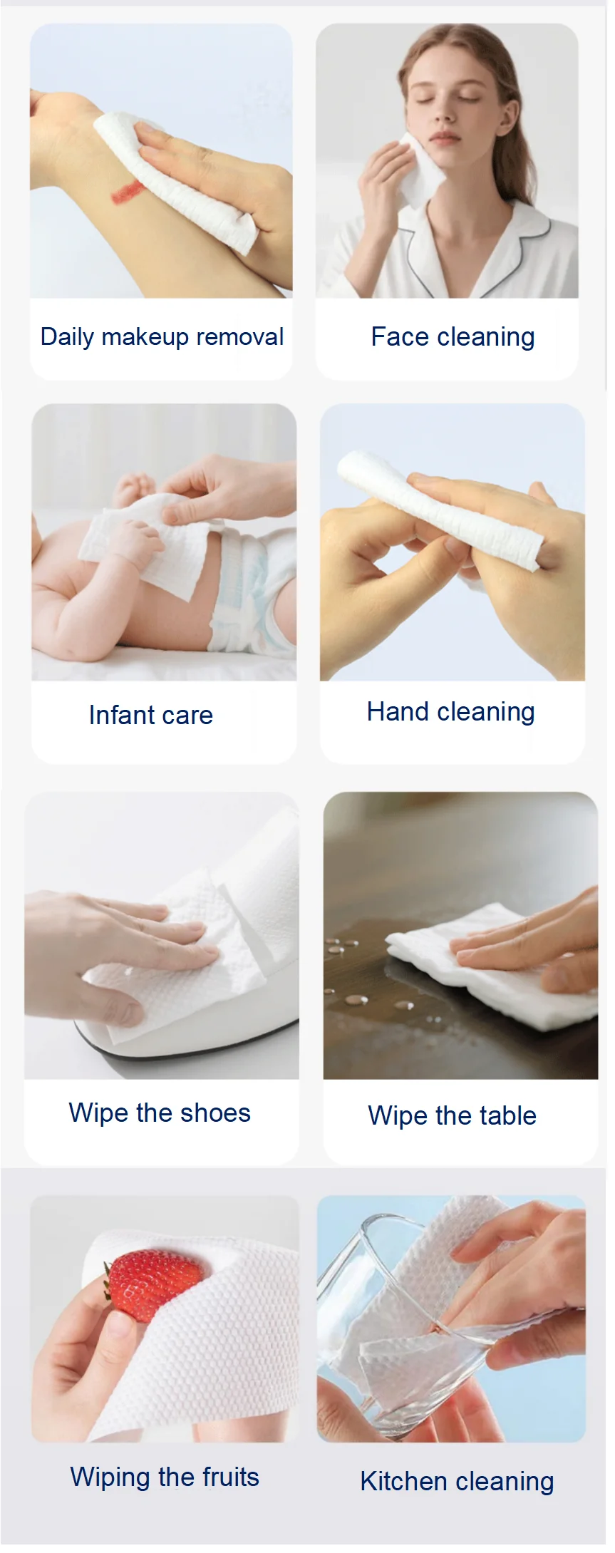 product oem disposable biodegradable face towels for spa salon beauty skincare disposable face towel biodegradable524-6