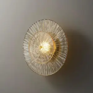 All-Copper Designer Artistic Lotus Leaf Wall Lamp Luxury Living Room LED Decorative Lamp for Staircase Sofa Background Copper