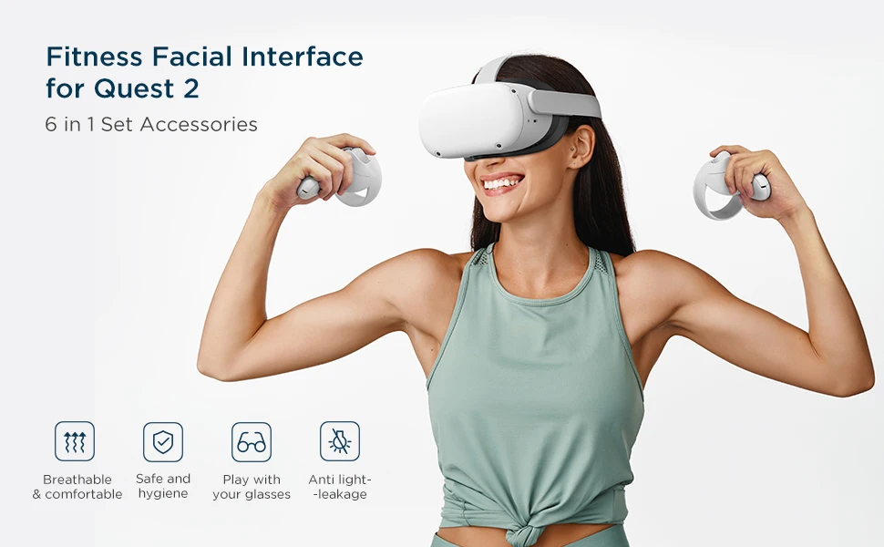 Facial Interface & Foam Replacement Set for Meta/Oculus Quest 2 (Virtu – VR  Cover North America