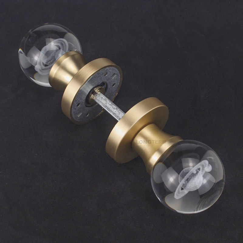 Privacy Round Rosette Door Lock Knob Crystal Ball Pull Handle Zinc Alloy Internal Entry Door Handles Sets