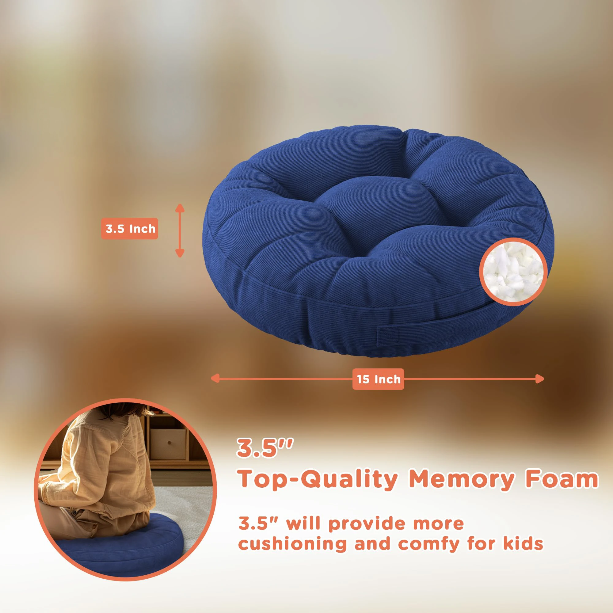Colorful Premium Grade Outdoor Chair Pad Cushions Seat Perfectly Waterproof Pad to Fit All Chairs with Memory Foam Filling