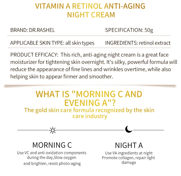 Popular Dr. RASHEL Products Vitamin A Retinol Anti-Aging Night Cream