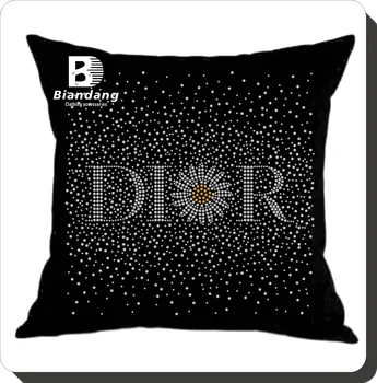 Hot Fix Rhinestone Transfer Motifs Hot-Fix Bingo Rhinestone Design Oval Flower Design Heat Press Transfers for Pillow Cover