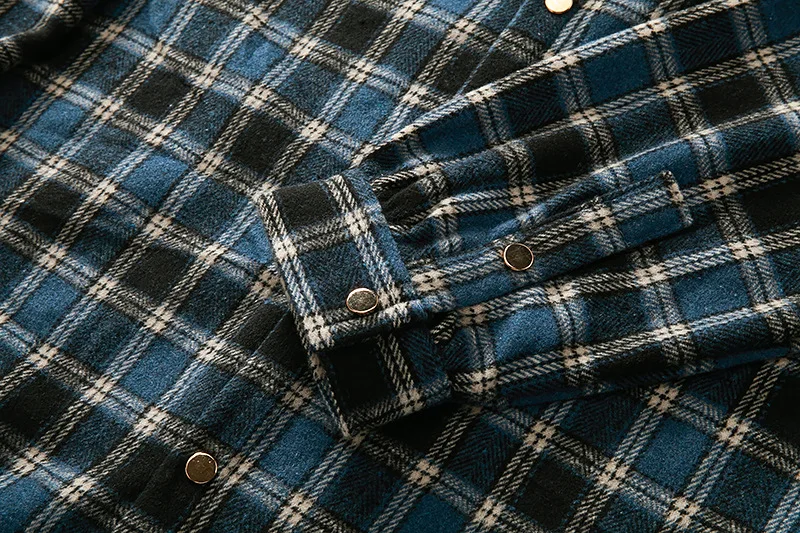 Camicia scozzese in flanella da uomo a maniche lunghe casual con risvolto di nuova moda 2022253_voghion.com