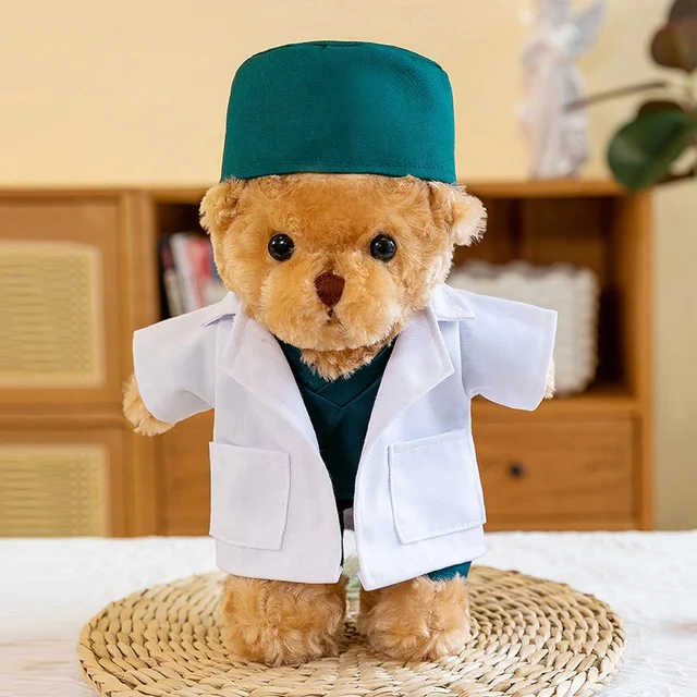 Hospital Gifts Custom Plush Doctor Doll nurse bear doll  white angel teddy bear plush toy custom printed logo