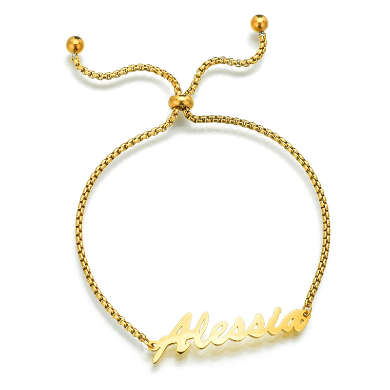 Customized Stainless Steel Baby Name Bracelets For Baby Gold Silver