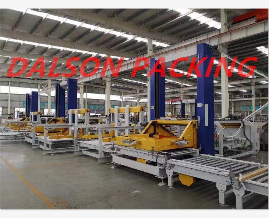 Whole Layer Carton Box Low Level Gantry Palletizer Stacking Pallet Wrapping Machine Line