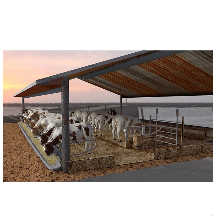 High Quality Prefab Steel Structure Dairy Cow Shed Stable Barn Farm Building Design