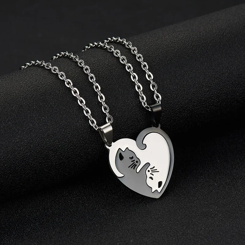 Buy Jslohas 4Pcs Magnetic Couples Necklace Matching Heart Pendant Necklaces  Yin Yang Couples Bracelets Relationship Gifts Valentines Day Gifts for  Girlfriend Boyfriend, Metal, No Gemstone at