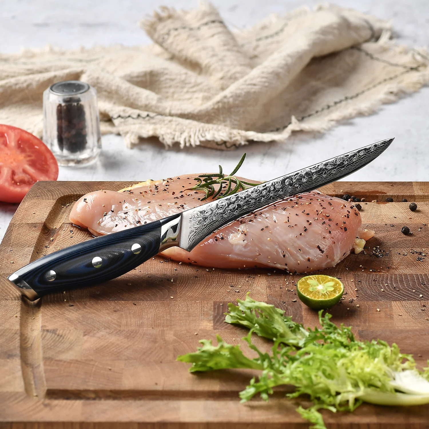 Coltello da Cucina Set di coltelli damascati VG10 67 Strati con Manico Micarta ChefMe 