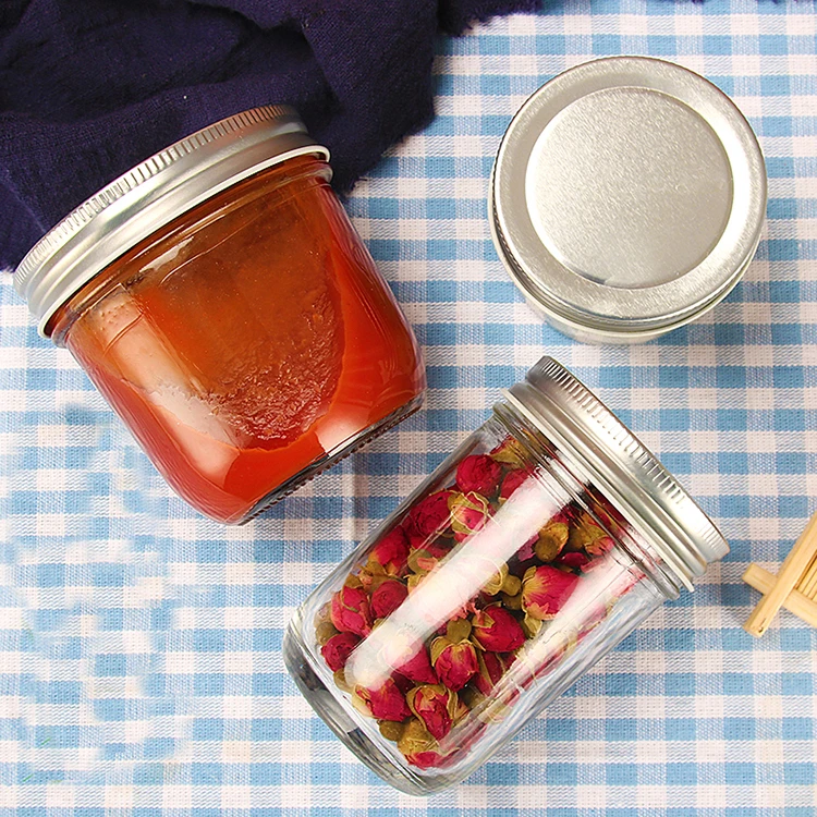 Wide Mouth 100ml 180ml 200ml 280ml 400ml 500ml 650ml Mini Canned Jam Glass Taper Mason Jars 300ml Glass Canning Jars