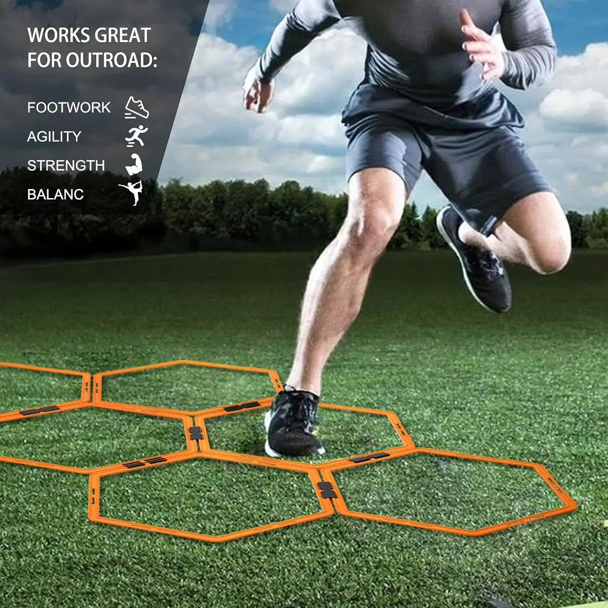 Agility Ladder Hexagonal Speed Agility Training Ring For Soccer Agile Footwork And Vertical Jump