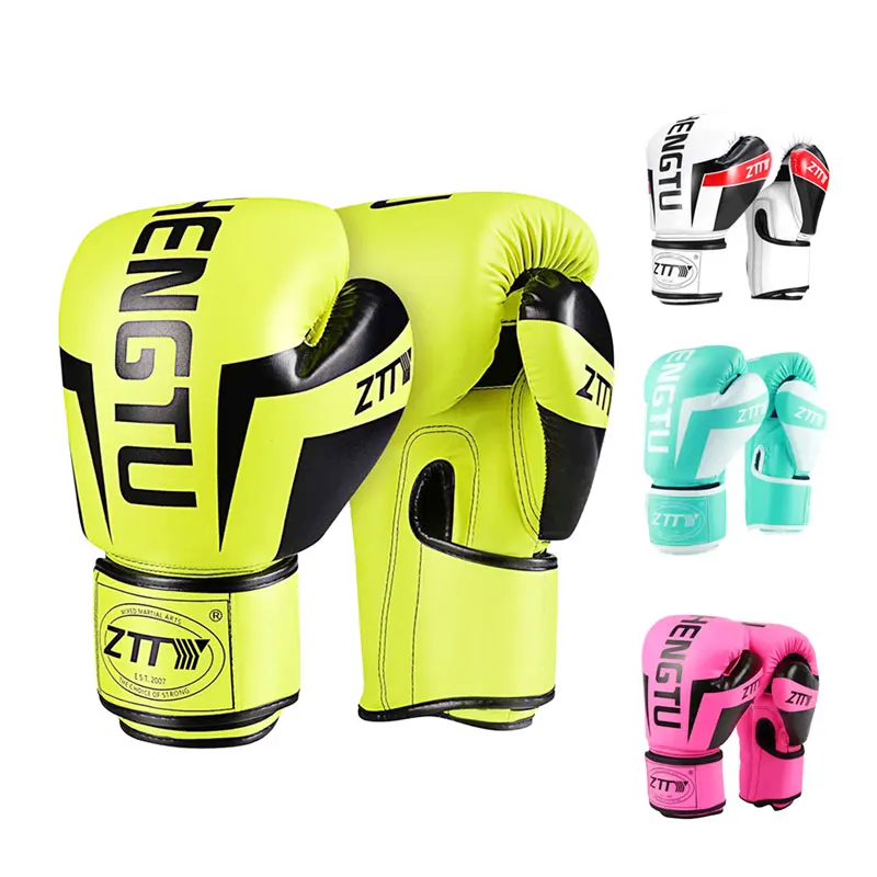 Custom Logo  Boxing Gloves High Quality Durable Shiny Pu Training Boxing Gloves Leather 8oz 10oz 12oz 14 oz