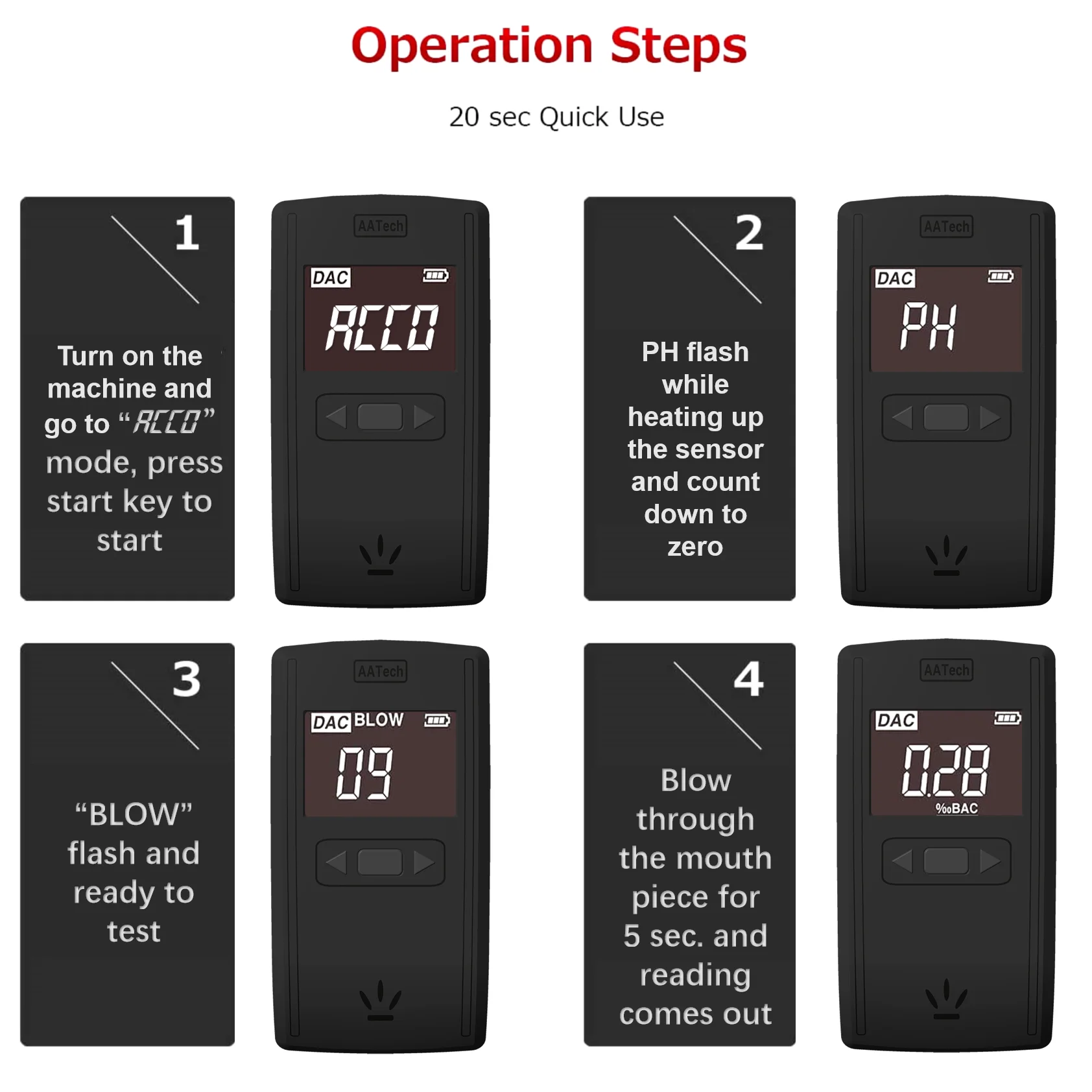 Factory Direct Best Breathalyzer With Backlight Set Feature And Long