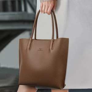 Luxury Leather Large Dress Style Shoulder Tote Bag for Women Waterproof Zipper Closure Single Strap