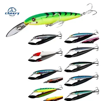 CHEERY New Arrival 130/185/225mm Steel Lip Wobbers Trolling Saltwater Artificial Sea Fishing Lures – Trolling Lure – view 2
