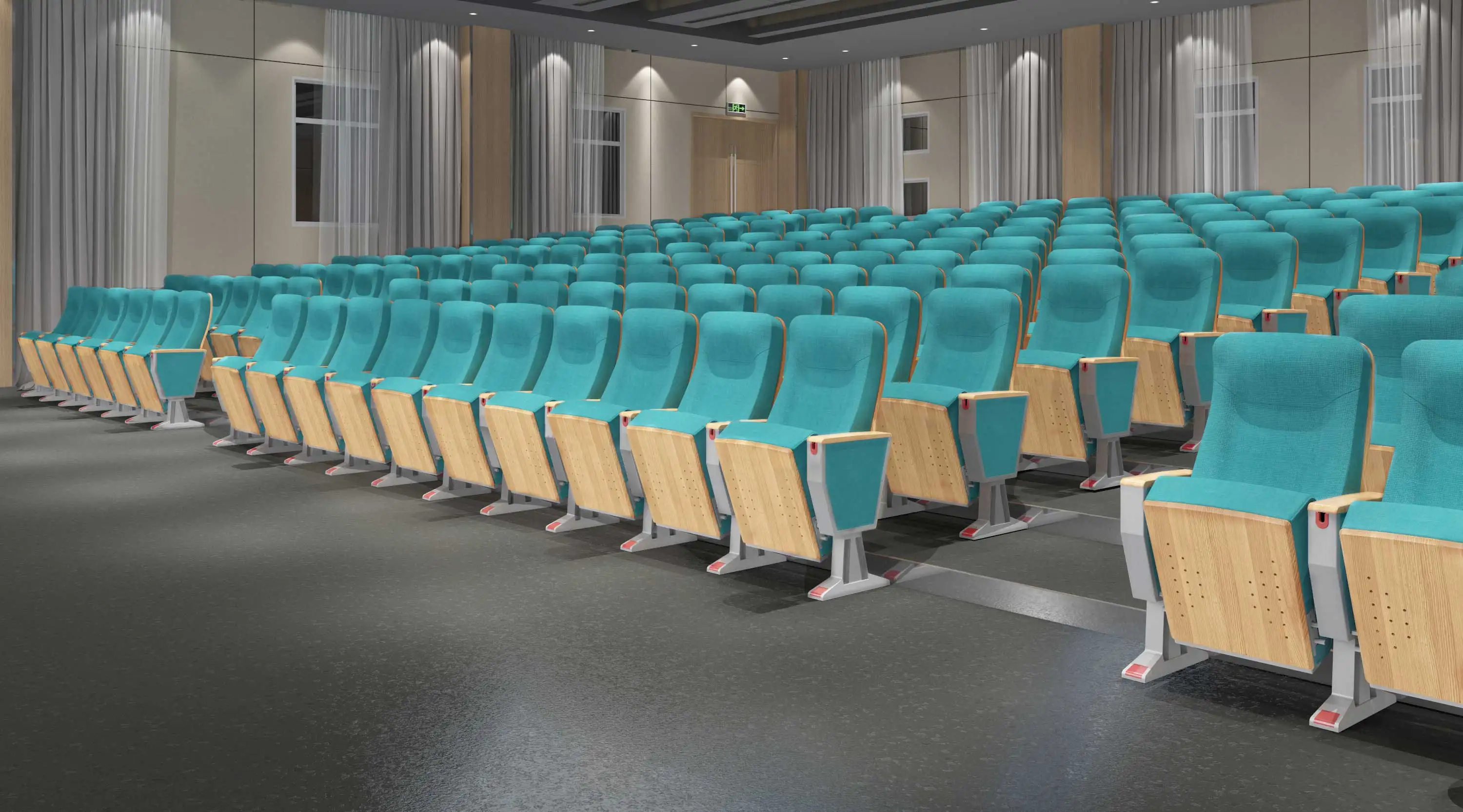 Furniture Lecture Room Conference Performance Church Chair Fabric Folding Movie Theater Seat Auditorium Hall Chair for Meetings
