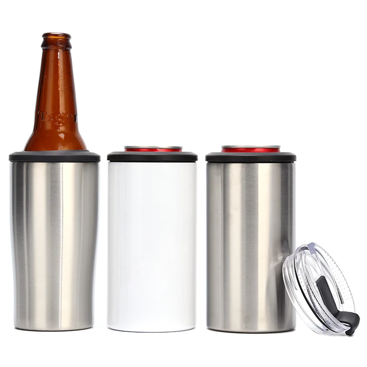 Double Wall 12oz Beer Holder Vacuum Insulate 4-in-1 Stainless Steel ...