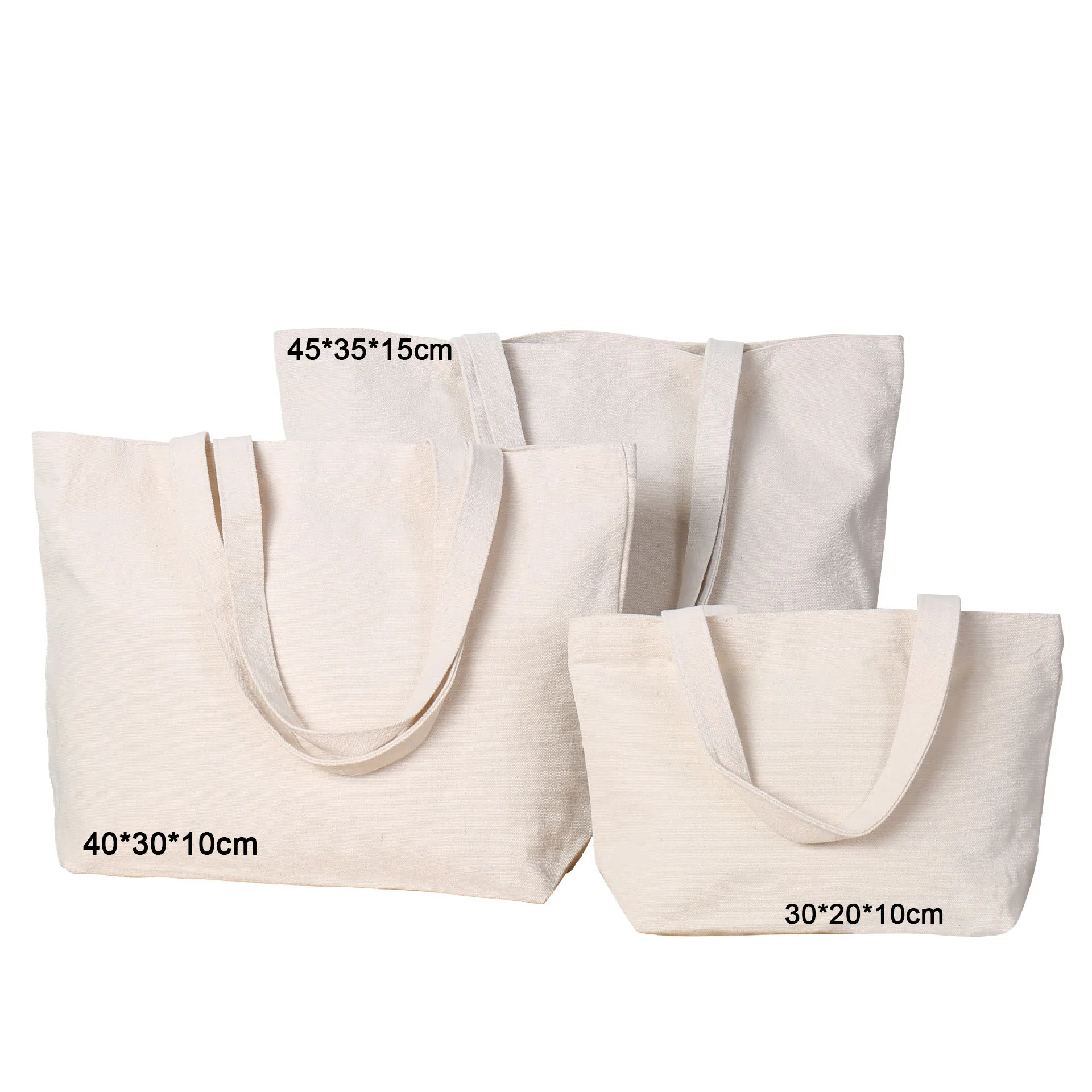 Reusable Cotton Canvas Tote Bags With Custom Printed Logo Natural Eco ...