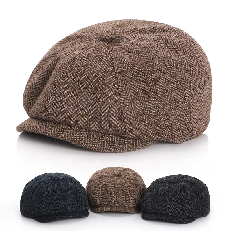 Strip Pattern Autumn Winter Kids Ivy Hat Children Newsboy Cap for Fashion Warm Dress