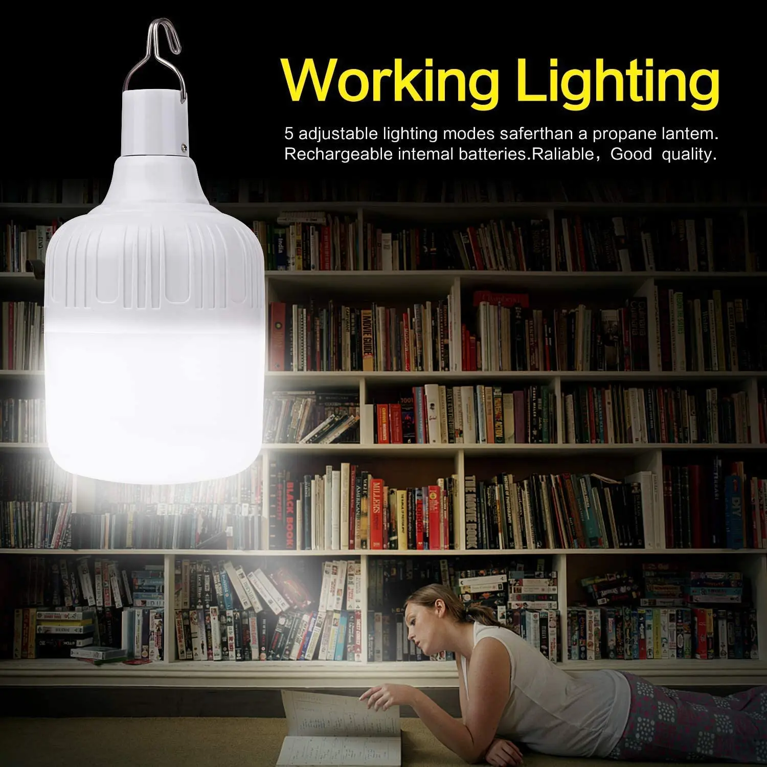 Home and outside night lighting 60w USB rechargeable emergency LED bulb light lamp