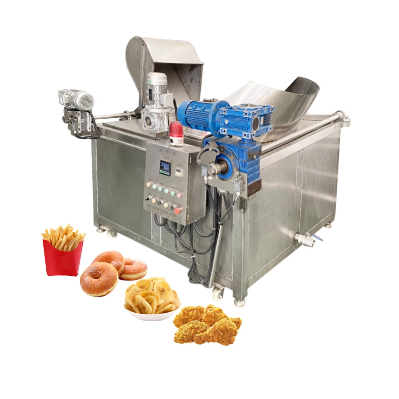 Continuous Chips Fryer Gas Cooking Continous Falafel Fryer Corn Nut Frying Machine