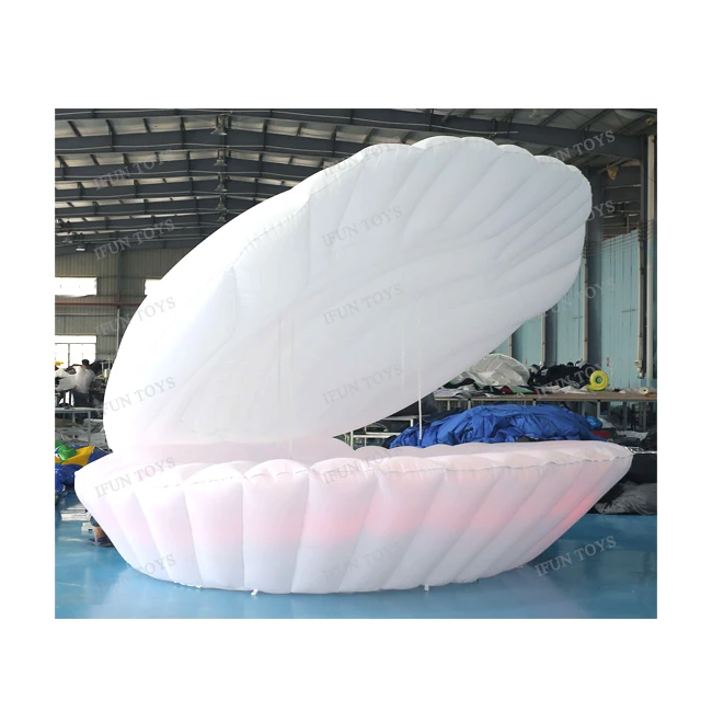Giant Inflatable Shell with RGB Led Lights Inflatable Clam Shell for Stage Wedding Decoration