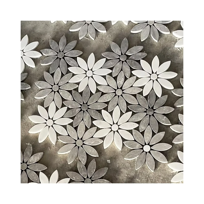 กระเบื้องโมเสกหินอ่อนสีขาวคุณภาพสูง ดีไซน์สวยงาม สำหรับผนังหลังเตาในห้องครัวและผนังห้องน้ำ