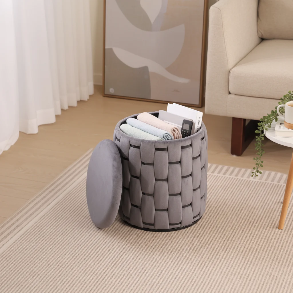 Modern Velvet Ottoman Fabric Pouf Stools Pouf Ottoman Stool Foorstool