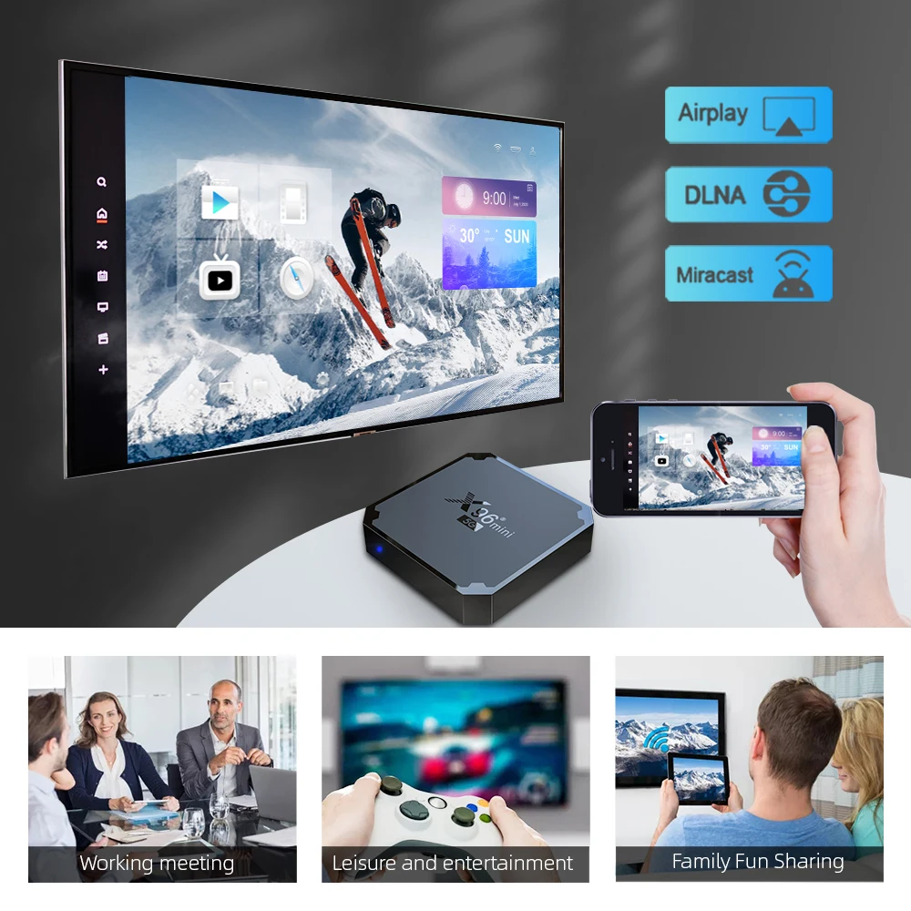 X96 MINI+ TV BOX Android 9.0 Amlogic S905W4 2GB/16GB TV BOX