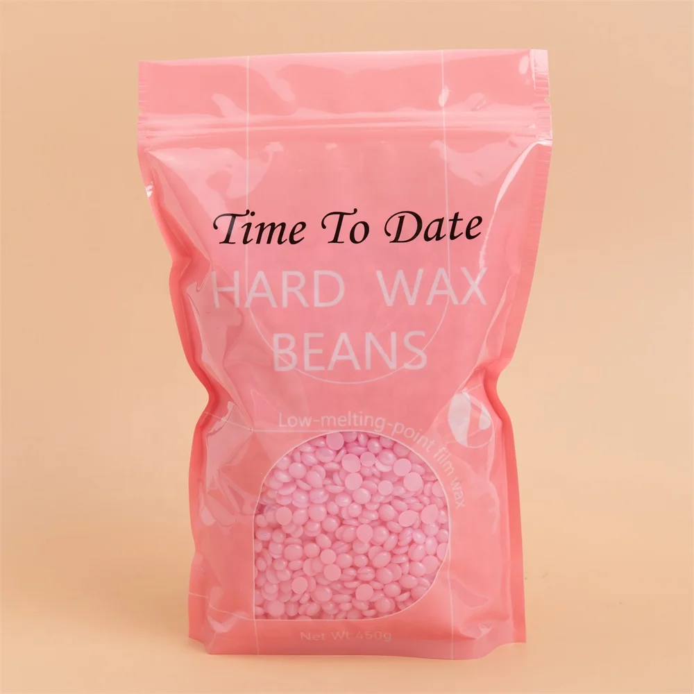 Time to Date 1LB 1pound Hypoallergenic Glitter pink Shining Color Facial Brazilian Bikini and Legs at Home 450g Wax Refill