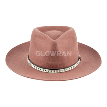 GlowRan Wholesale 2024 Fashion Simple High Quality Wide Brim Fedora Hats