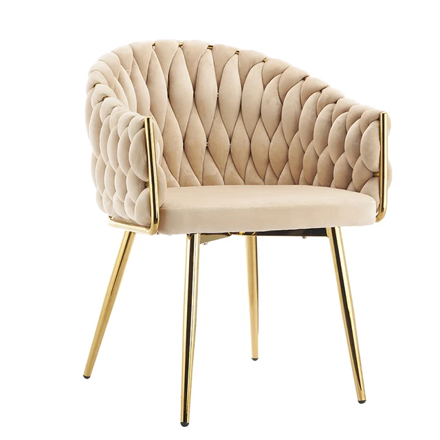 Modern Minimalist Fabric Upholstered Luxury Design Nordic Upholstery Restaurant Italian Dining Chair With Gold Chrome Legs