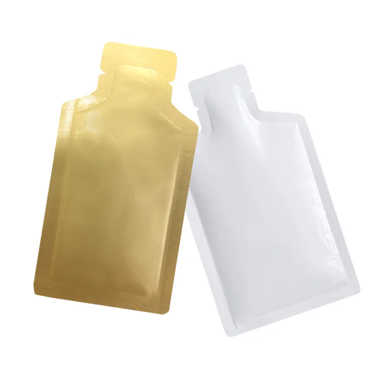In Stock and Custom Lotion Cosmetics Alcohol Sample Use Small Sachets Cream 2ml Packet Narrow Bottle Irregular Shape Pouch